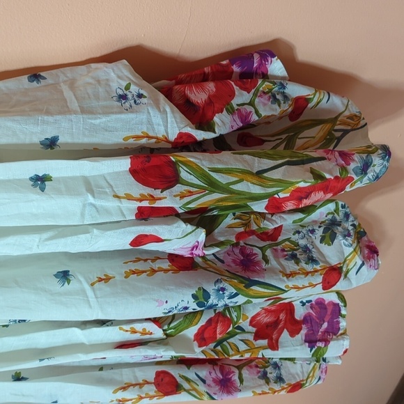 Jopou Romantic Victorian Ruching Floral Maxi Skirt Voile High Waist S NWT - Picture 7 of 10